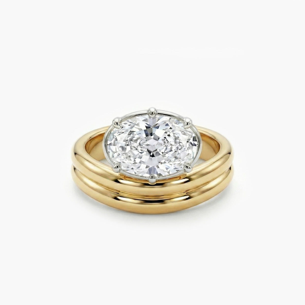 The East-West Double-Band Oval Solitaire