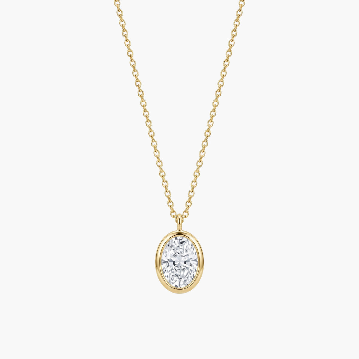 The Oval Bezel Solitaire Necklace
