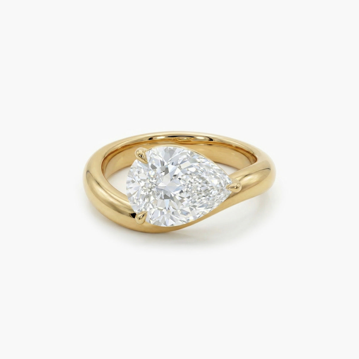 The East-West Organic Pear Diamond Ring